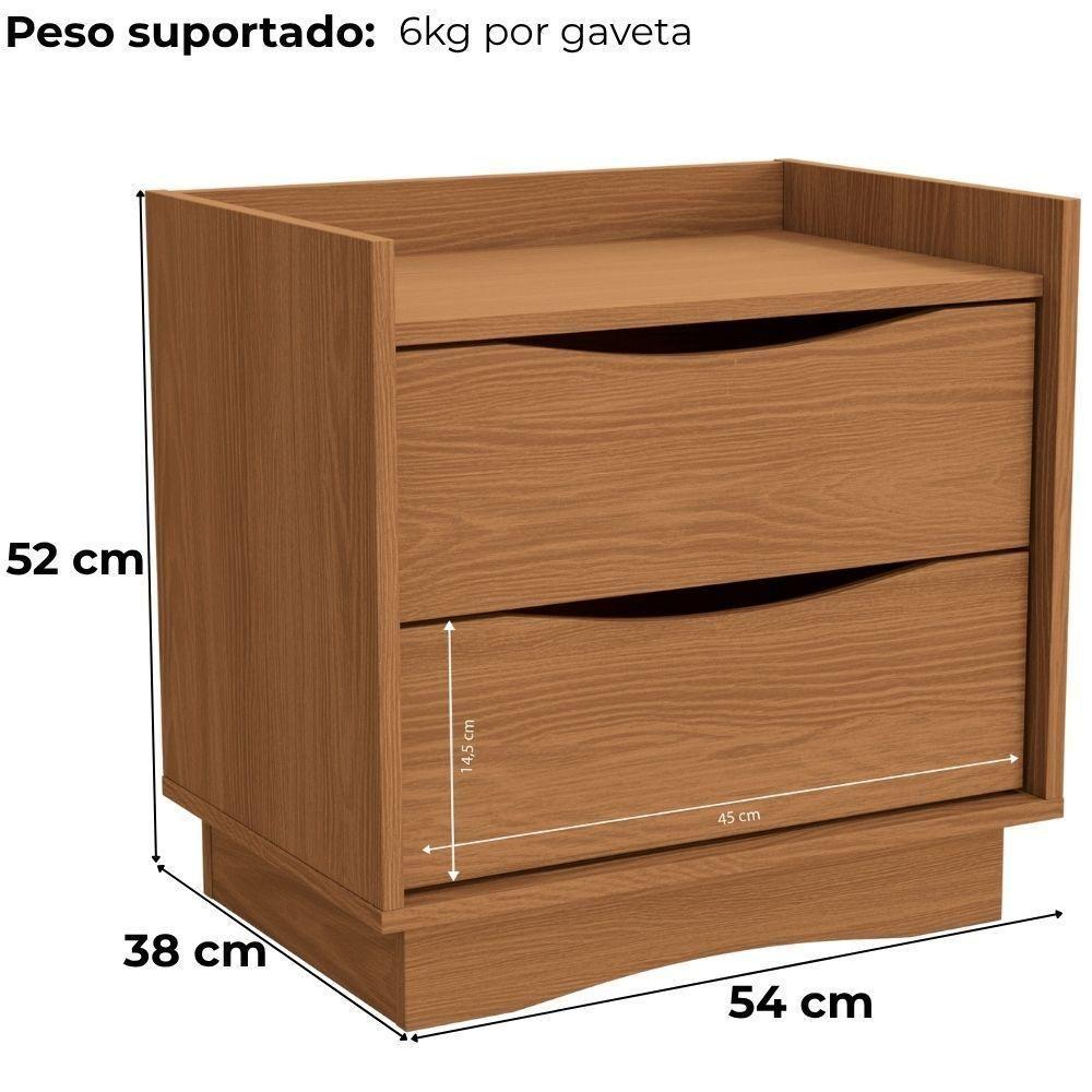 Comoda 4 Gavetas 02 Mesas De Cabeceira 2 Gavetas M26061 Kappesberg Canela - 6