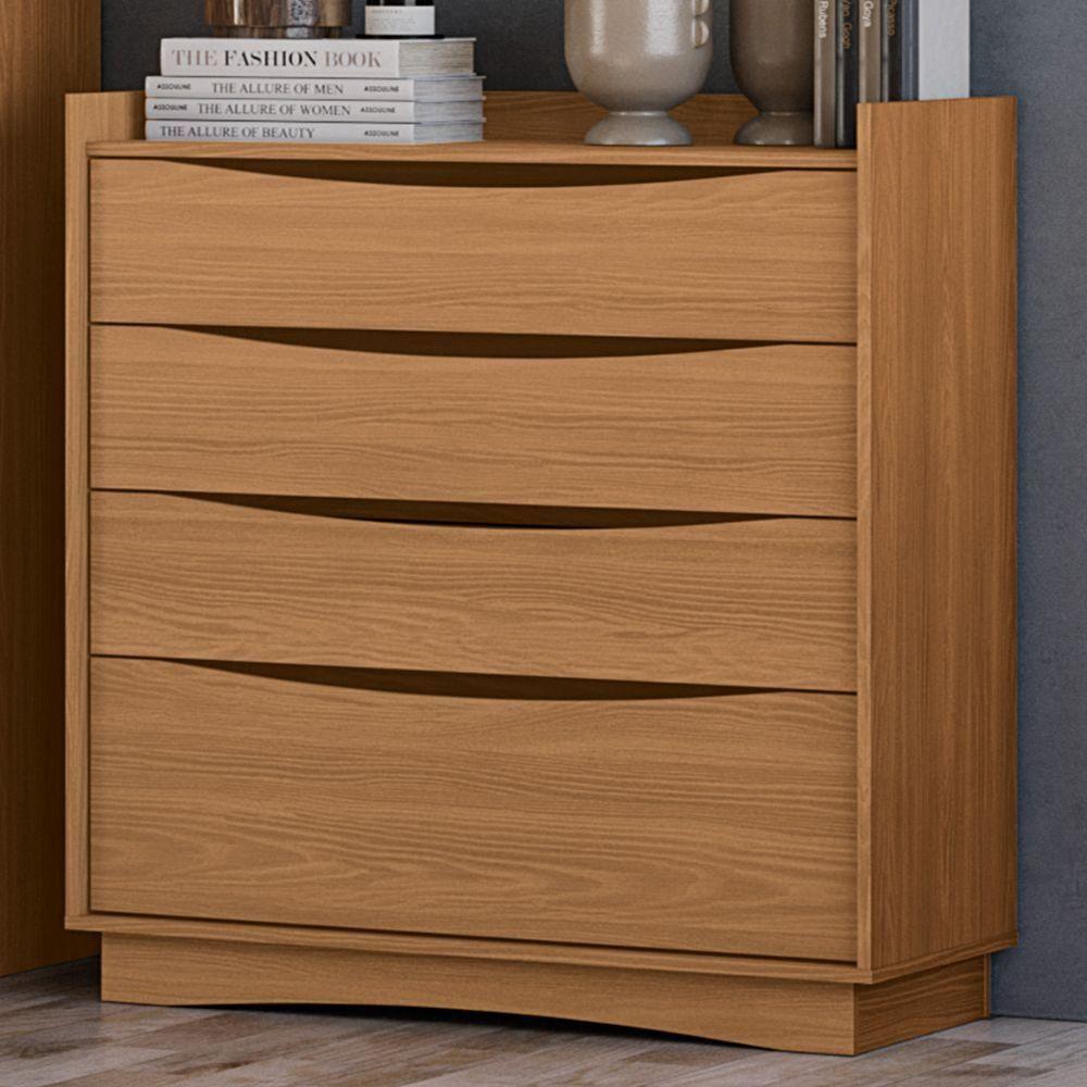 Comoda 4 Gavetas 02 Mesas De Cabeceira 2 Gavetas M26061 Kappesberg Canela - 9