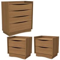 Comoda 4 Gavetas 02 Mesas De Cabeceira 2 Gavetas M26061 Kappesberg Canela - 1