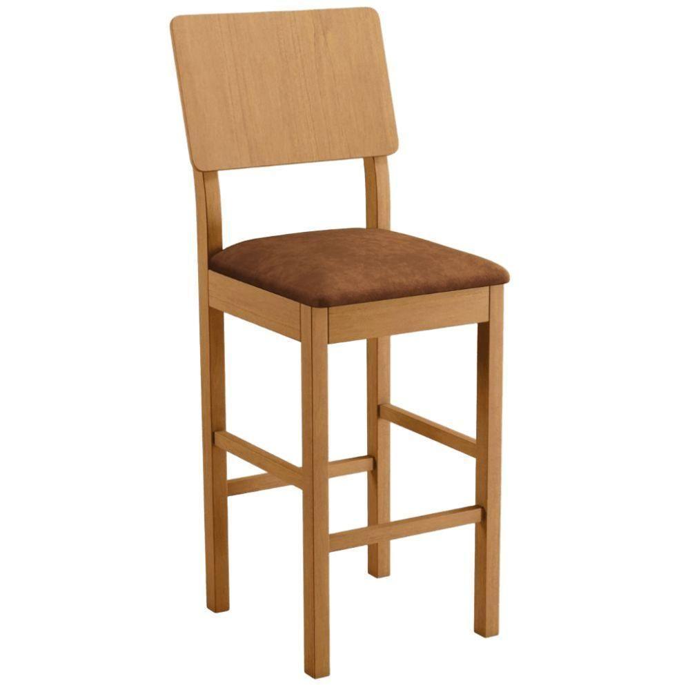 Banqueta Jade 01 Verona Marrom Pés Em Madeira Jcm - 1