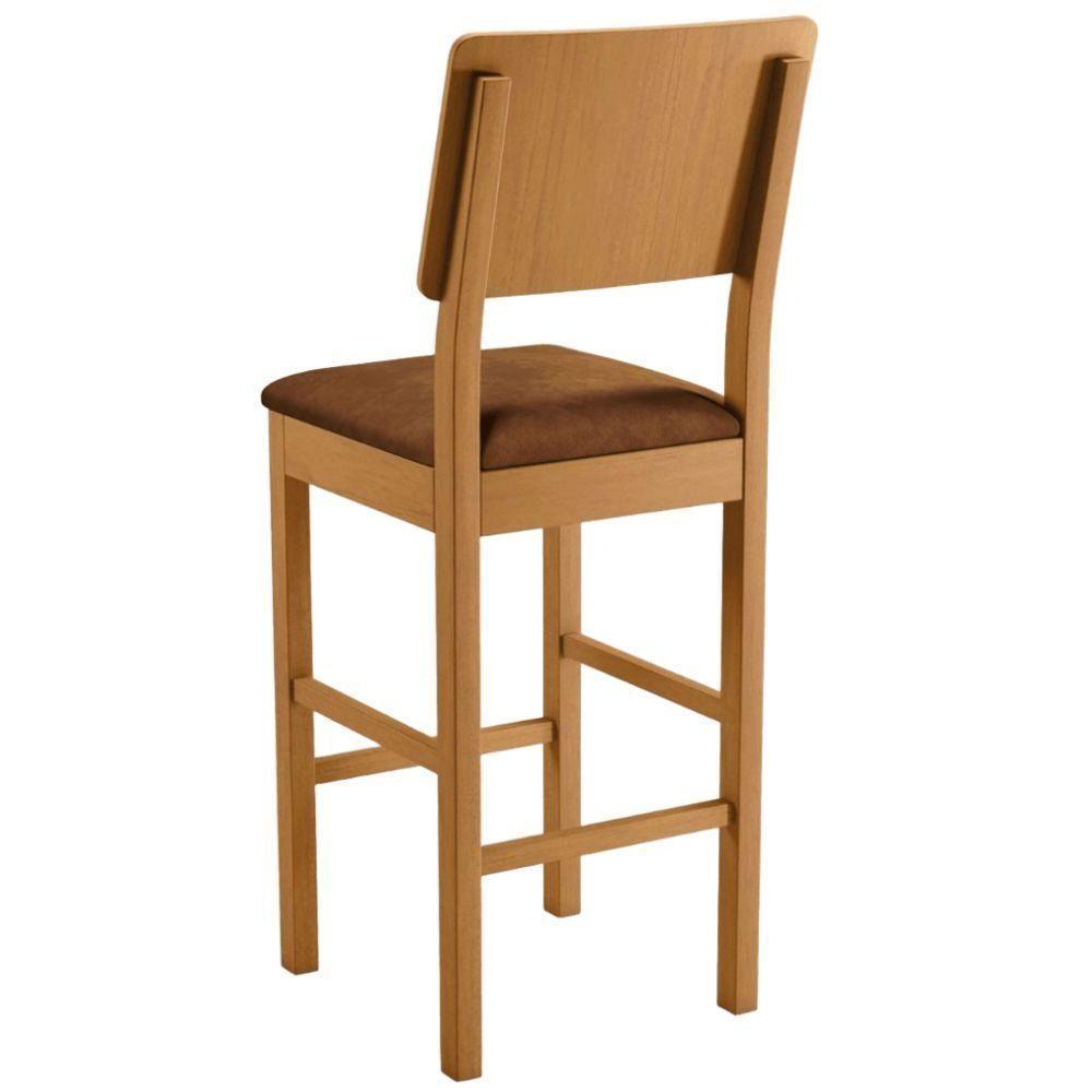 Banqueta Jade 01 Verona Marrom Pés Em Madeira Jcm - 4