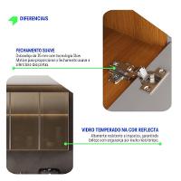 Armário Aéreo De Cozinha Itatiaia 120cm Em Madeira Cinamomo Com Vidro Temperado Reflecta - 3