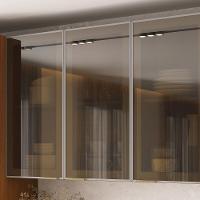 Armário Aéreo De Cozinha Itatiaia 120cm Em Madeira Cinamomo Com Vidro Temperado Reflecta - 5