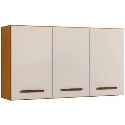 Armário Aéreo 3 Portas étios Kaiki Móveis Nature Off White
