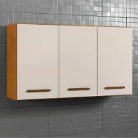 Armário Aéreo 3 Portas étios Kaiki Móveis Nature Off White