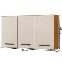 Armário Aéreo 3 Portas étios Kaiki Móveis Nature Off White - 5