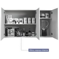 Armário Aéreo 3 Portas étios Kaiki Móveis Nature Off White - 6