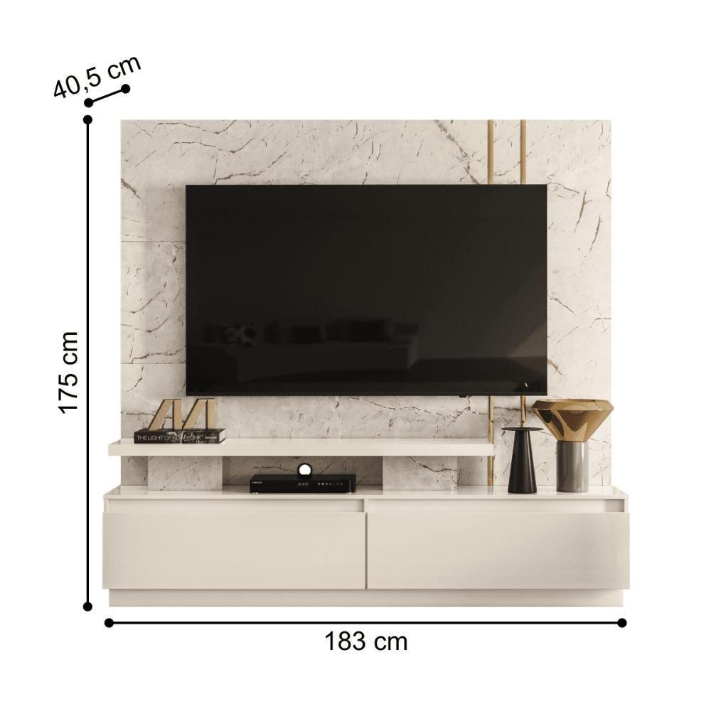 Home Theater New Minerva Com Painel Calacata-off-white - 2