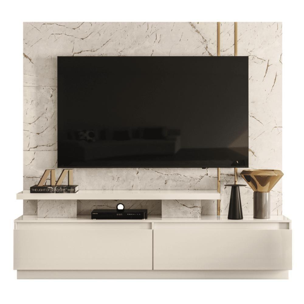 Home Theater New Apolo Com Painel Calacata-off-white - 3