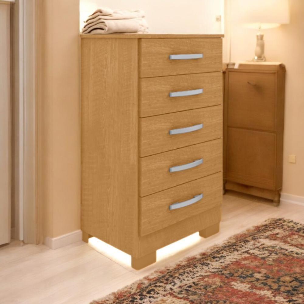 Cômoda 05 Gavetas Espaçosa Floratta Naturalle - 1