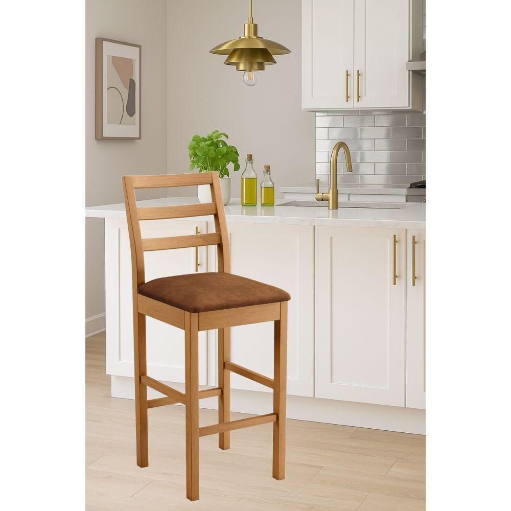 Banqueta Jade 02 Verona Marrom Pés Em Madeira Jcm - 2