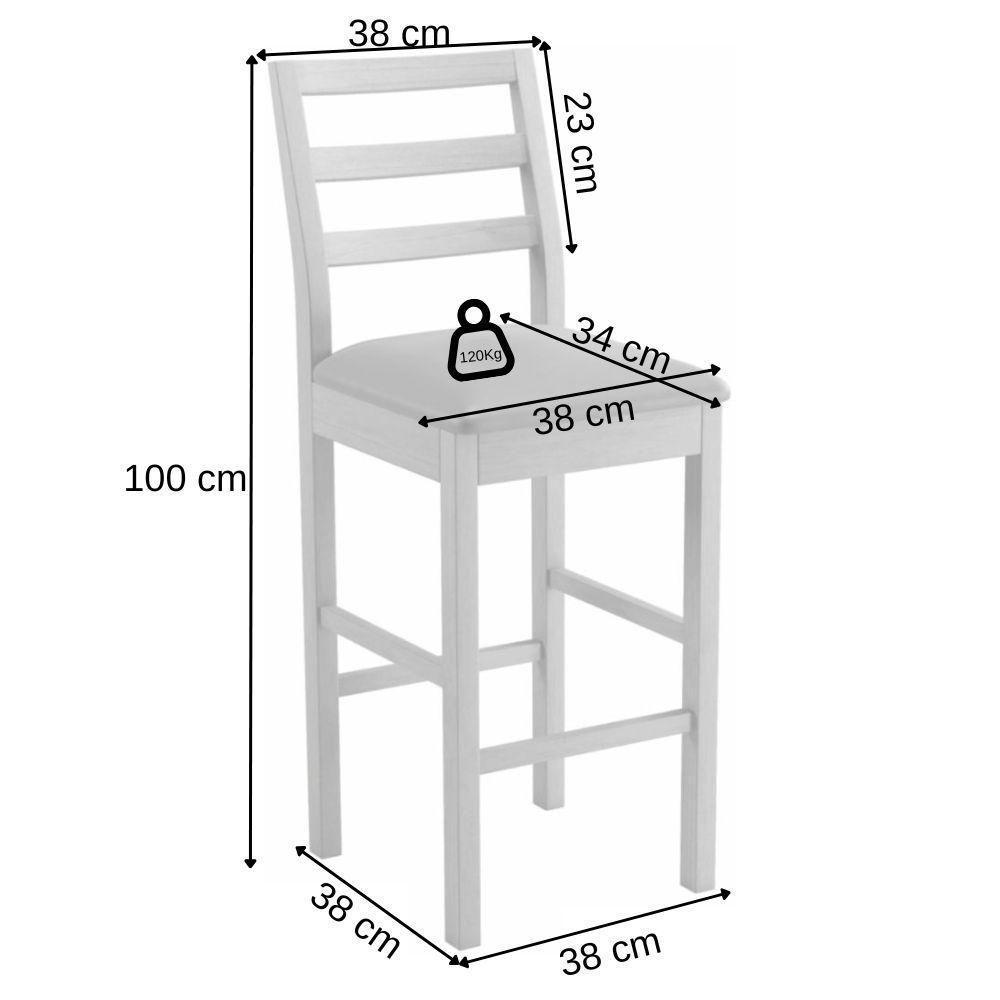Banqueta Jade 02 Verona Marrom Pés Em Madeira Jcm - 3