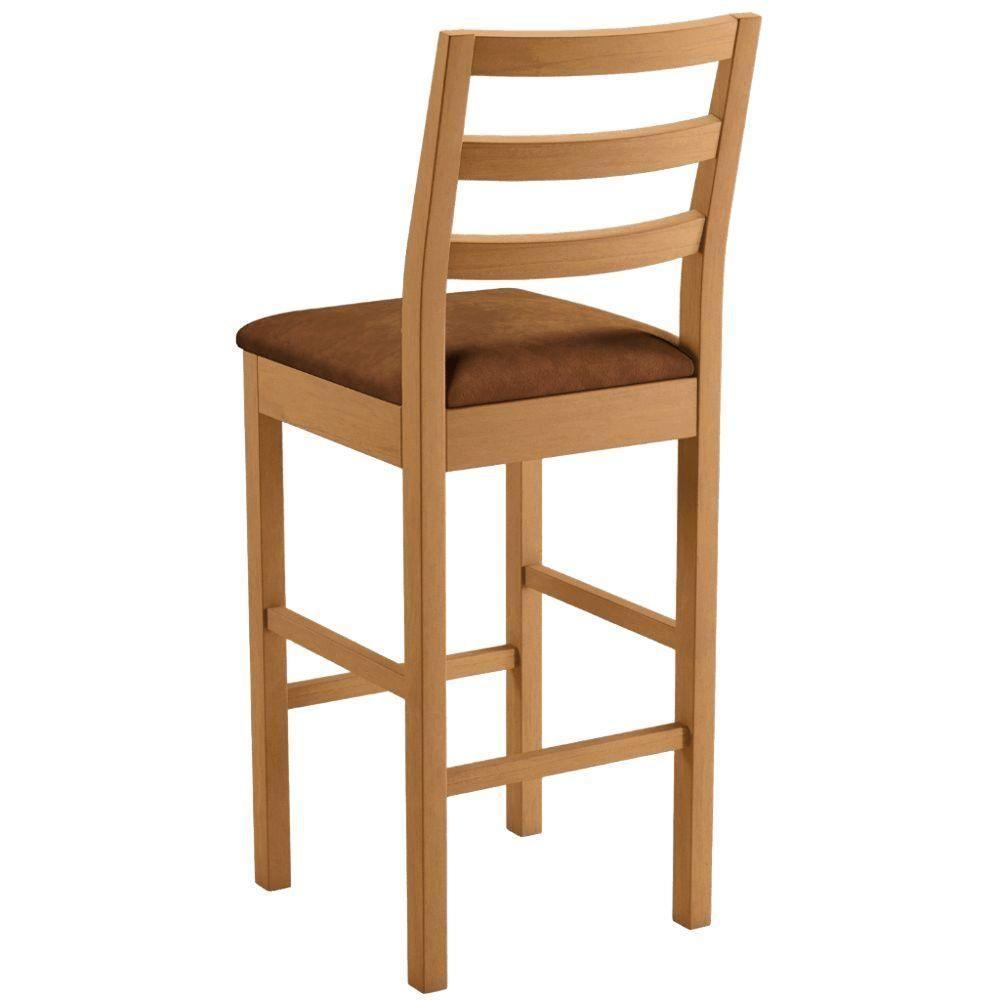 Banqueta Jade 02 Verona Marrom Pés Em Madeira Jcm - 5