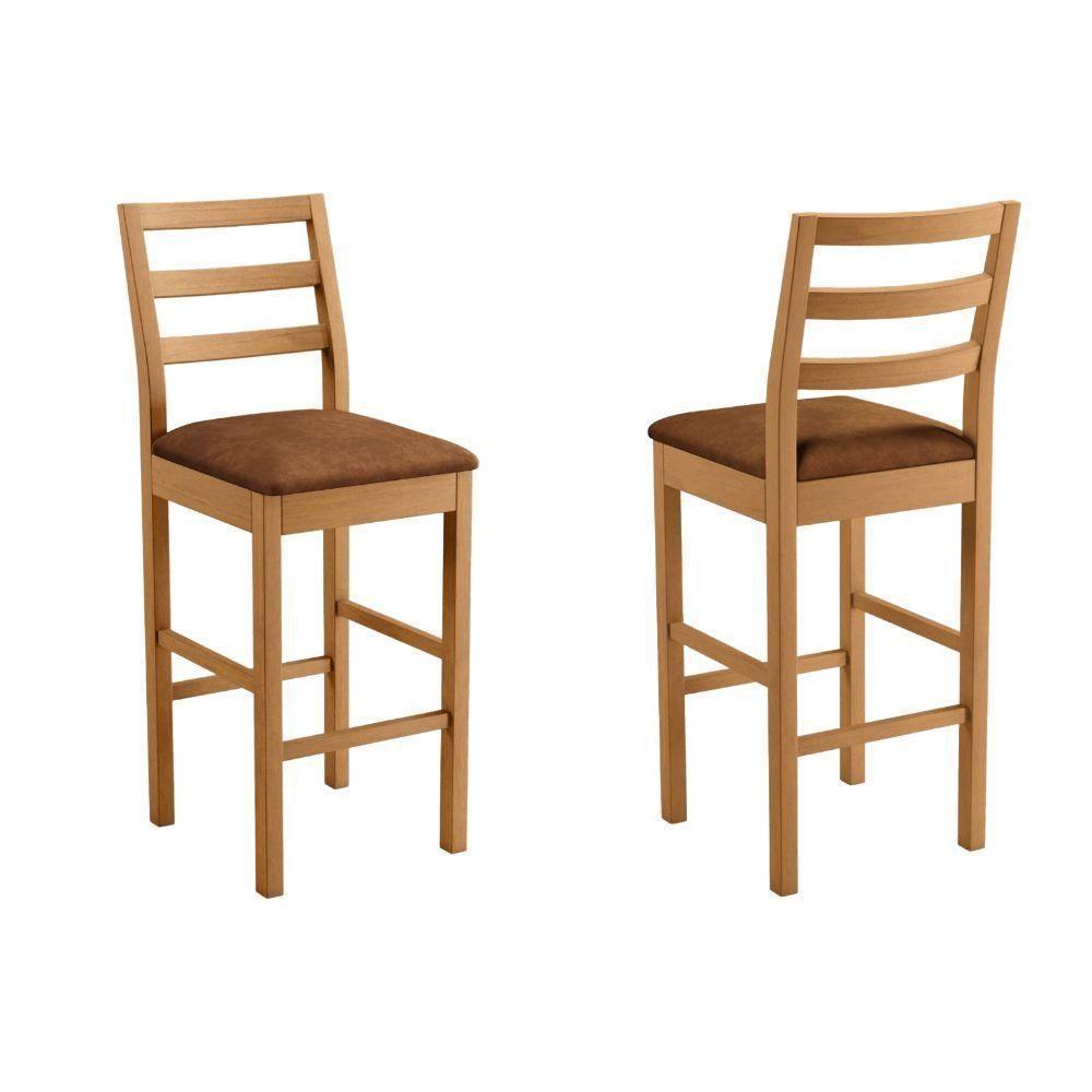 Banqueta Jade 02 Verona Marrom Pés Em Madeira Jcm - 6