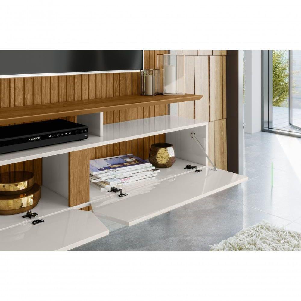 Painel Intense P- Tvs Até 55'' Gaveteiros E Prateleiras Suporte - Freijo Ripado off White - 2