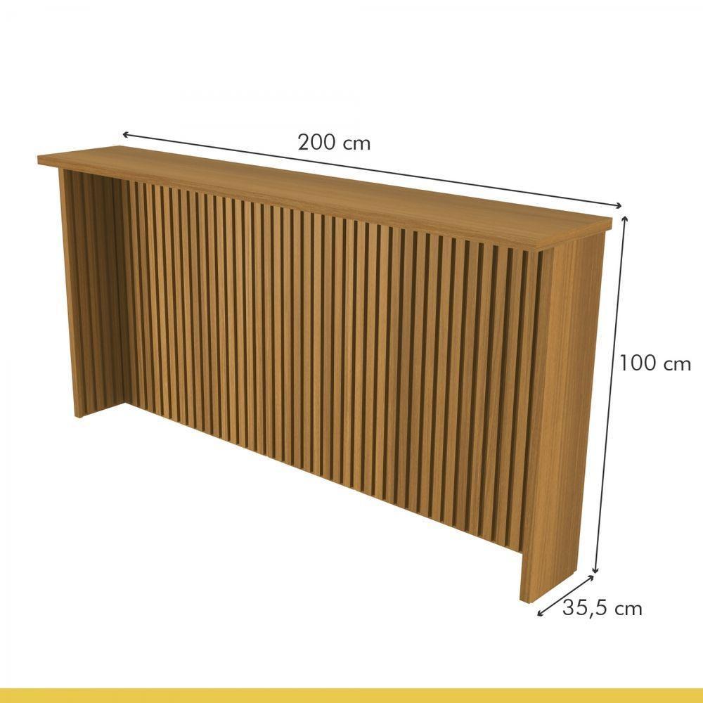 Painel Bancada Para Cozinha Nesher 200cm Nesher Móveis Freijó - 2
