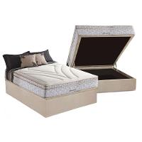 Cama Box Baú Casal: Colchão Molas Herval Maxspring American + Base CRC Suede Clean(138x188) - 1