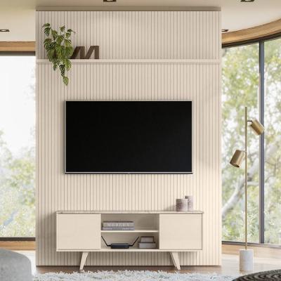 Conjunto New Horizonte Painel Com Prateleira Aparador Rack Calacata-off-white