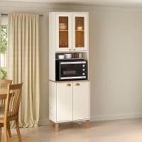 Paneleiro Cristaleira Tunísia 4 Portas Com Prateleiras 71cm Off White/canelato - 2