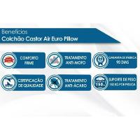 Cama Box Baú Casal: Colchão Espuma Castor D45 Black e White Air Euro Pillow + Base CRC Suede Clean(138x188)