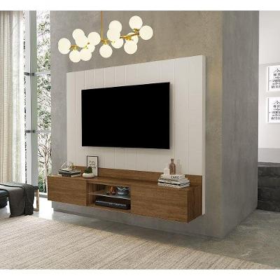 Painel Para Tv 75 Com Nichos Conquest Malbec - Off White - Luapa