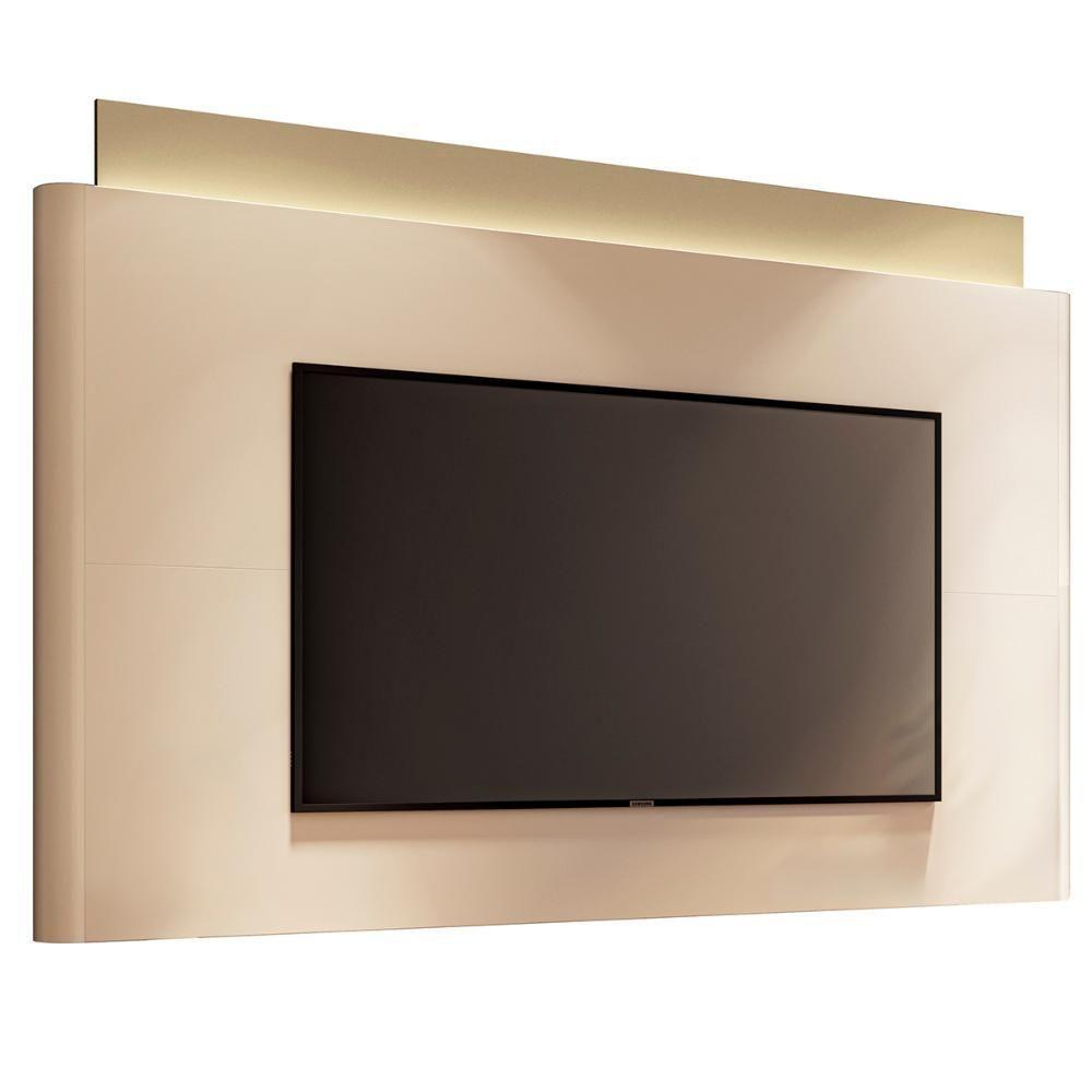 Painel Nobre Com Led Para Tv Até 85” Polegadas 208,5 Cm Off White/champanhe - 1