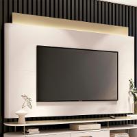Painel Nobre Com Led Para Tv Até 85” Polegadas 208,5 Cm Off White/champanhe - 2