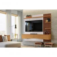 Painel P- Tvs Até 65 Europa Off White Perolizado-tauari Ripado - Lukaliam - 1
