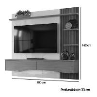 Painel P- Tvs Até 65 Europa Off White Perolizado-tauari Ripado - Lukaliam - 4