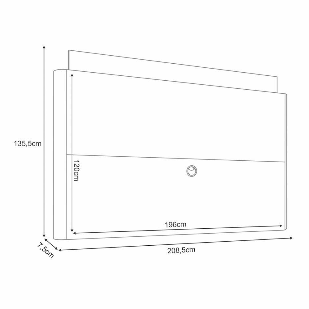 Painel Nobre Com Led Para Tv Até 85” Polegadas 208,5 Cm Off White/cinamomo - 3