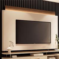 Painel Nobre Com Led Para Tv Até 85” Polegadas 208,5 Cm Off White/castanho - 2