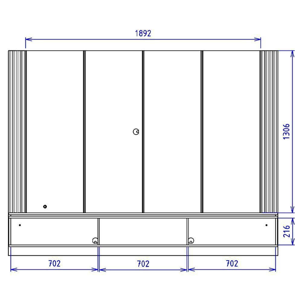 Painel Suspenso TV 75 Polegadas 217 Cm Loa Colibri Off White Matte Freijo - 5