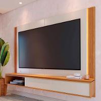 Painel Suspenso TV 75 Polegadas 217 Cm Loa Colibri Off White Matte Freijo - 2