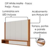 Painel Suspenso TV 75 Polegadas 217 Cm Loa Colibri Off White Matte Freijo - 6