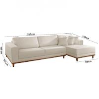 Sofá Cronos Linho 4lug Chaise Lado Direito Meu Sofá Online A302 Linho Branco - 2