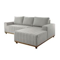 Sofá Boreal De 200cm B25 Chaise Lado Direito Meu Sofá Online B026 Veludo Prata