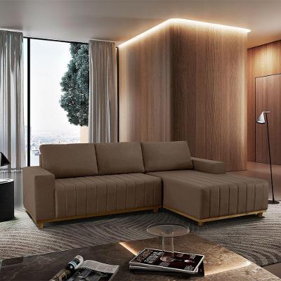 Sofá Boreal De 200cm B25 Chaise Lado Direito Meu Sofá Online B016 Veludo Marrom