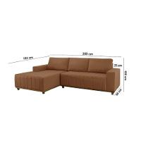 Sofá Boreal De 200cm B25 Chaise Lado Direito Meu Sofá Online B020 Veludo Terra