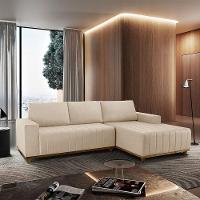Sofá Boreal De 230cm B25 Chaise Lado Direito Meu Sofá Online A294 Linho Creme - 1