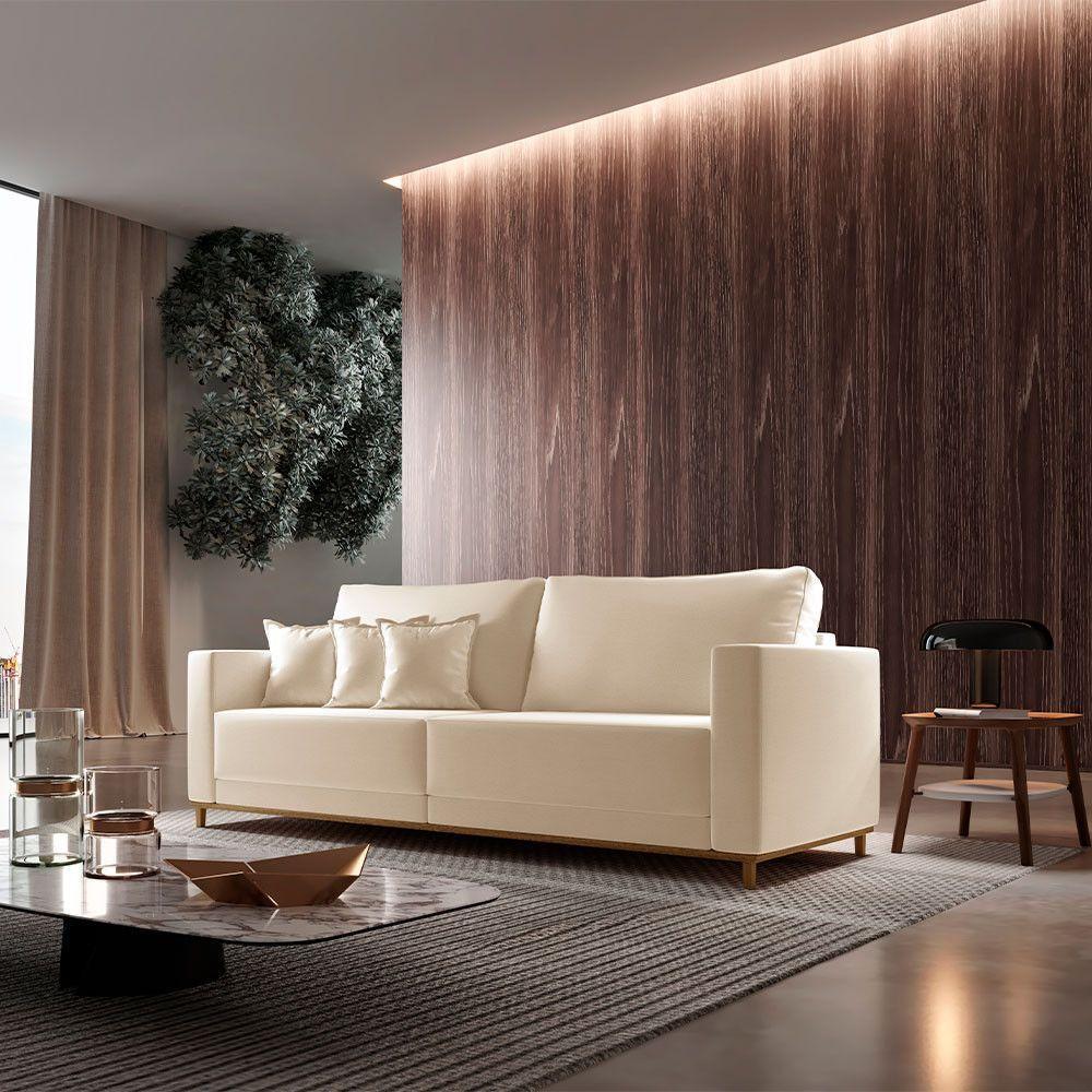 Sofá Djon 02 Módulos De 100cm B20cm Meu Sofá Online A294 Linho Creme - 1