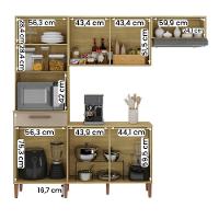 Armario Cozinha Com Balcão Pop Com 6 Portas E 1 Gaveta Wood Madeirado/reflecta - 3