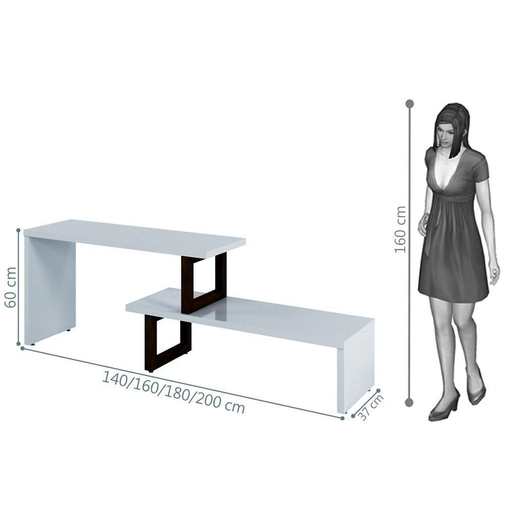 Rack Extensível Para Tv Netuno Preto - Amêndoa - Tebarrot - 3