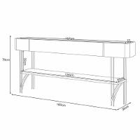 Aparador Buffet Vivant E Mesa De Centro Cadenza Pés Em Aço Off White/champanhe - 3