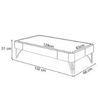 Aparador Buffet Vivant E Mesa De Centro Cadenza Pés Em Aço Off White/champanhe - 4