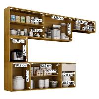 Armario De Cozinha Nara Compacta 8 Portas Com 1 Gaveta 193cm Cinamomo/off White - 3