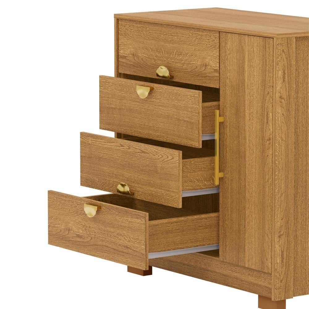 Comoda Com Espelho 4 Gavetas 1 Porta 93 Cm Bel Vlr Nature - 5