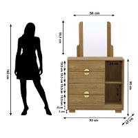 Comoda Com Espelho 4 Gavetas 1 Porta 93 Cm Bel Vlr Nature - 2