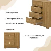 Comoda Com Espelho 4 Gavetas 1 Porta 93 Cm Bel Vlr Nature - 3