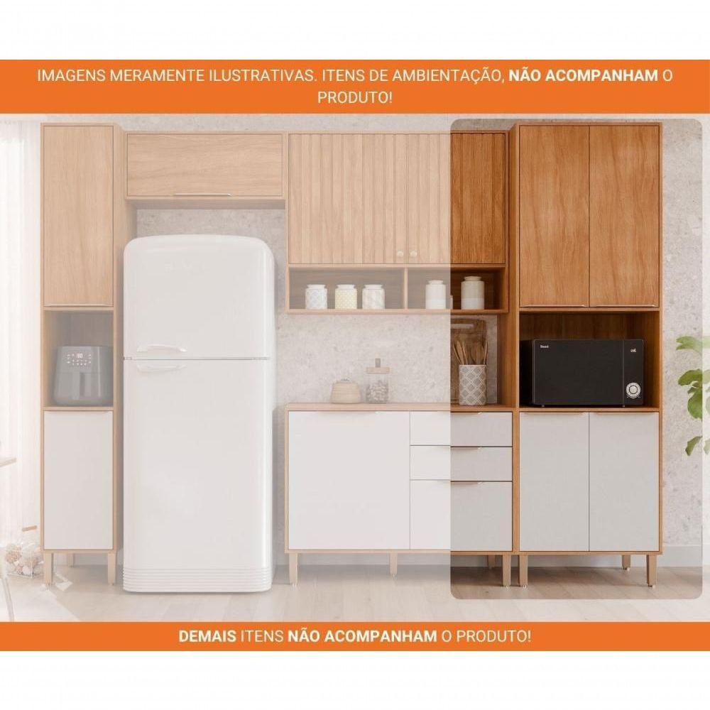 Torre Quente 100% MDF 70cm 4 Portas 1 Nicho Para Forno Divina Mgm Móveis Freijó/off White Cinamomo/Branco - 6