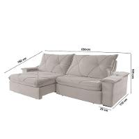 Sofá Apollo Veludo 02 Módulos 90 Cm B25cm Meu Sofá Online B026 Veludo Prata - 6